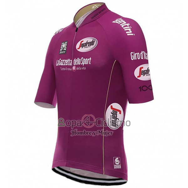 Giro d'Italia Ropa Ciclismo Culotte Corto 2017 Hombre Mangas Cortas Fucsia